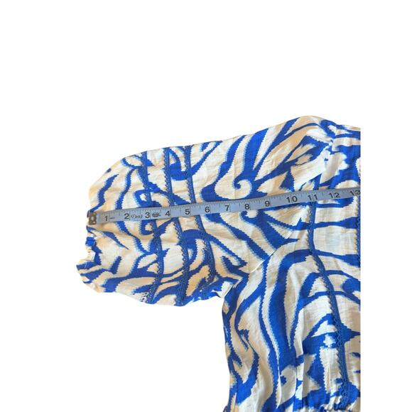 Umgee Dress Blue White V-Neck Whimsical Dainty Boho Chic Bohemian Lace Large - Picture 11 of 12